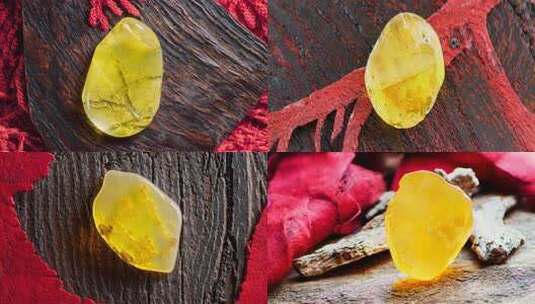 琥珀玉石微距特写高清在线视频素材下载