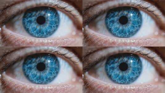 蓝色眼睛微距特写素材高清在线视频素材下载