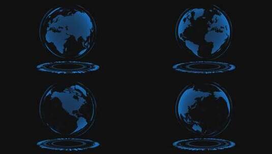 蓝色科技地球旋转动画AE模板高清AE视频素材下载