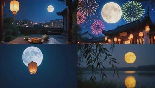中秋节圆月月亮高清在线视频素材下载