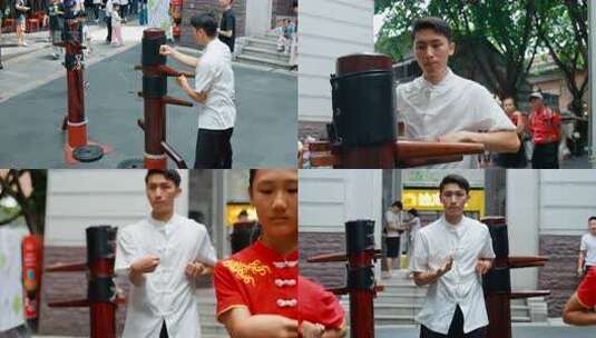 中国功夫咏春叶问武术文化传承咏春功夫展示高清在线视频素材下载