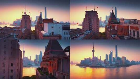 上海航拍/东方明珠/大气上海视频素材高清在线视频素材下载