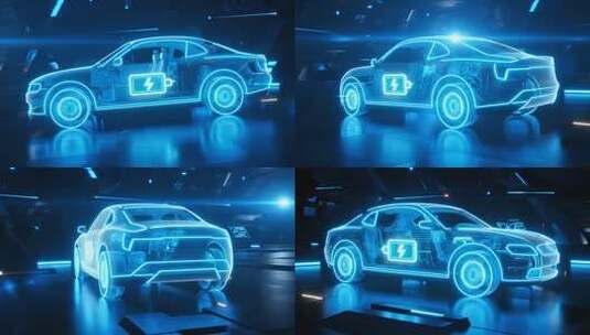 未来科技新能源汽车充电概念视频高清在线视频素材下载