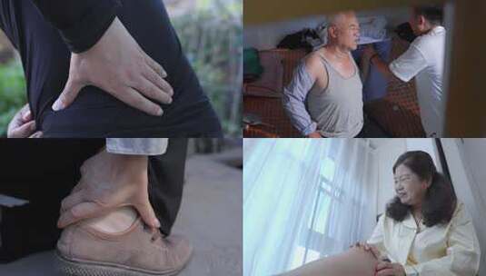 老人身体疼痛难忍中老年人生病痛苦高清在线视频素材下载