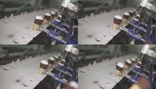 冰淇淋生产特写高清在线视频素材下载