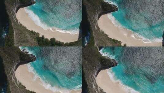 无人机拍摄的蔚蓝海岸高清在线视频素材下载