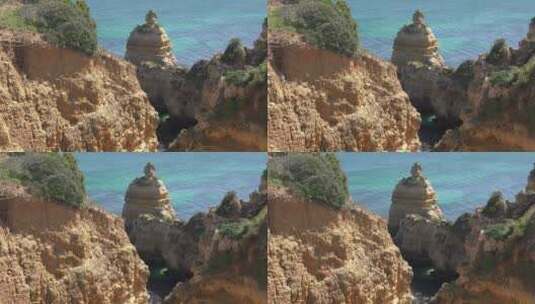 多岩石的海岸高清在线视频素材下载