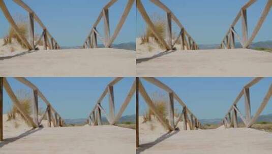沙滩上的一座桥高清在线视频素材下载