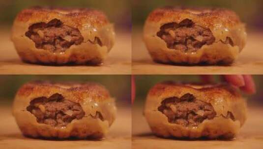 门钉肉饼馅料 (3)高清在线视频素材下载