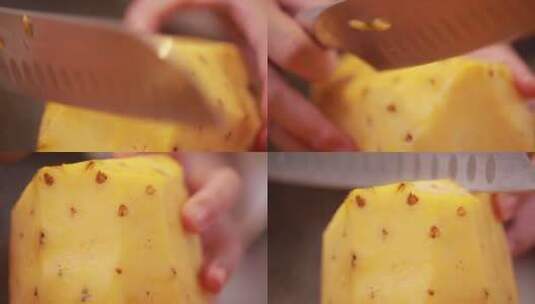 切削菠萝皮切菠萝 (5)高清在线视频素材下载