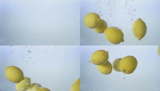 柠檬入水高清在线视频素材下载