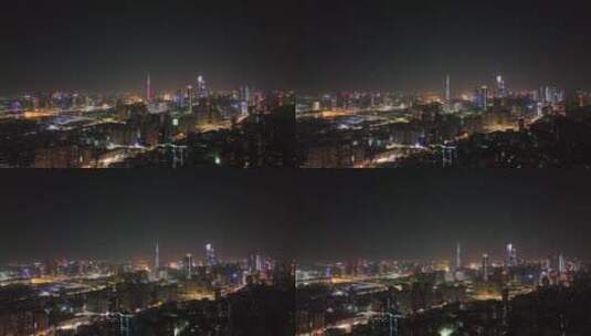 夜景广州塔航拍高清在线视频素材下载