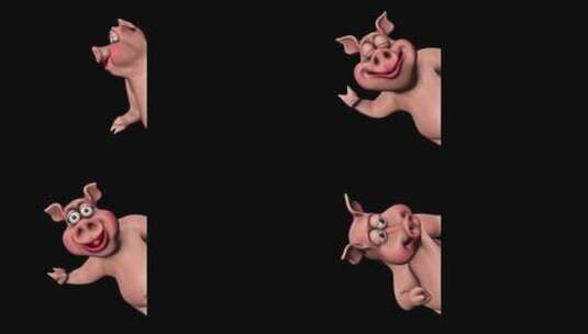 小猪问候的卡通背景高清在线视频素材下载