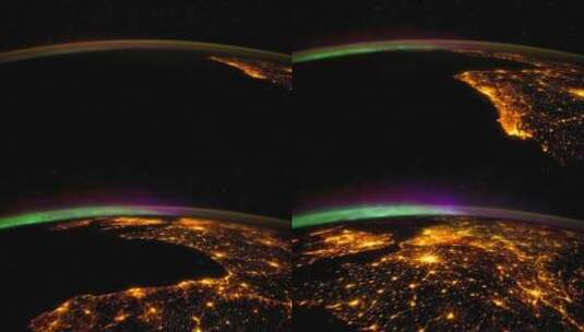 国际空间站飞越北极看见北极光高清在线视频素材下载