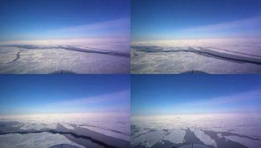 飞机飞越冰冻的北极苔原高清在线视频素材下载