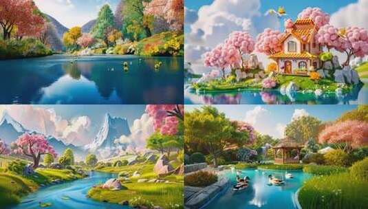 多款唯美三维卡通动画场景 亲近美好大自然高清在线视频素材下载