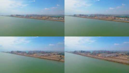 辽宁锦州笔架山景区海边航拍高清在线视频素材下载