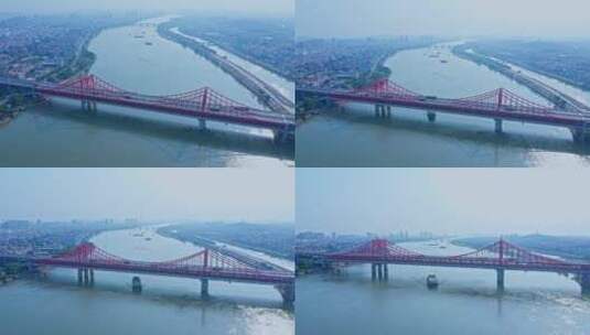 东莞东江大桥航拍下摇高清在线视频素材下载