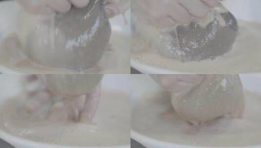 蝲蛄豆腐制作全流程高清在线视频素材下载