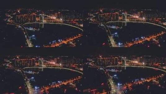 安宁市区夜景航拍高清在线视频素材下载