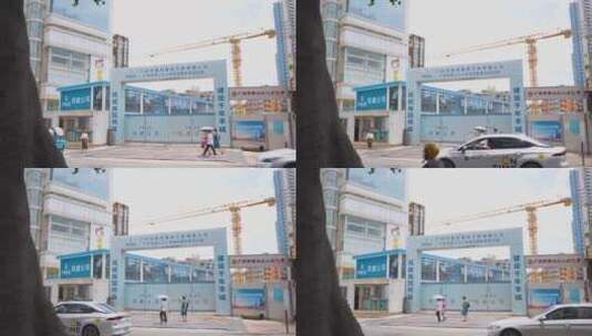 4K广州市二宫改造施工工地1高清在线视频素材下载