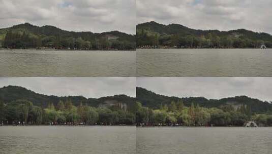 浙江绍兴柯岩景区乌篷船与水上风景高清在线视频素材下载