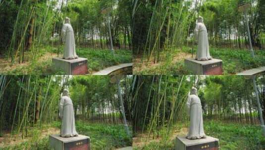 柳宗元雕像高清在线视频素材下载