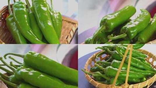 中式菜肴美食青椒食材高清在线视频素材下载