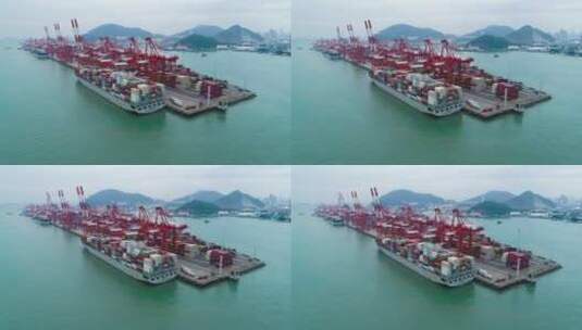 深圳集装箱码头航拍高清在线视频素材下载