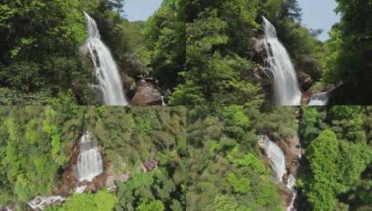 4K森林瀑布航拍高清在线视频素材下载