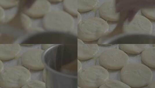 面食老婆饼制作工艺LOG高清在线视频素材下载