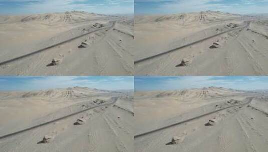 青海海西州G315国道戈壁沙漠公路高清在线视频素材下载
