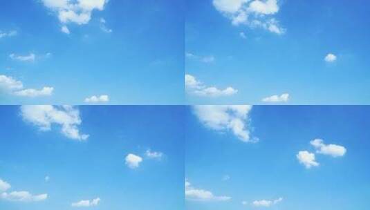 云朵消散小清新蓝天白云飘飘唯美天空云延时高清在线视频素材下载