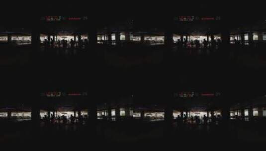 站台等待列车人群剪影02高清在线视频素材下载