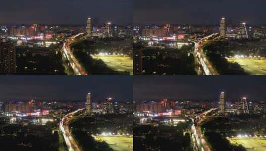 4K杭州未来科技城夜景高清在线视频素材下载