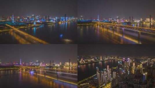 【正版5K素材】武汉城市夜景宣传片航拍延时高清在线视频素材下载