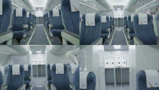 飞机内部环境和结构展示空镜头高清在线视频素材下载