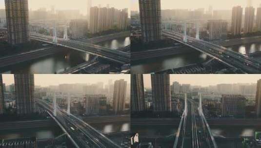 芜湖市跨江大桥高清在线视频素材下载