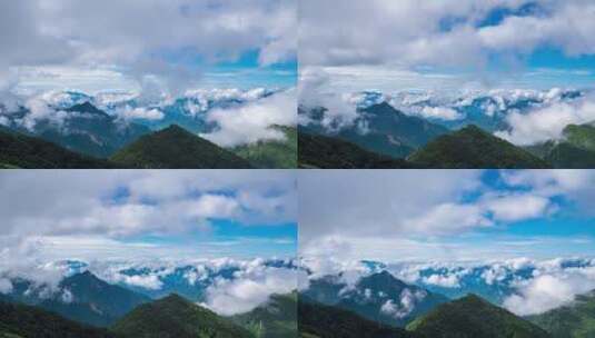 湖北神农顶景区天际岭景区高山云海延时摄影高清在线视频素材下载