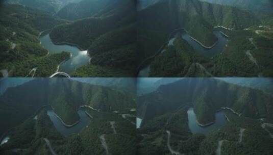 4k航拍山间河流高清在线视频素材下载