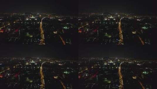 安徽合肥城市化夜景交通航拍高清在线视频素材下载