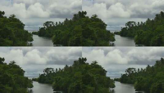 多云天空下的热带雨林高清在线视频素材下载