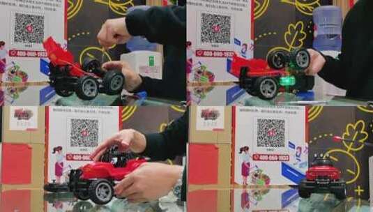 维修儿童电动玩具越野车高清在线视频素材下载