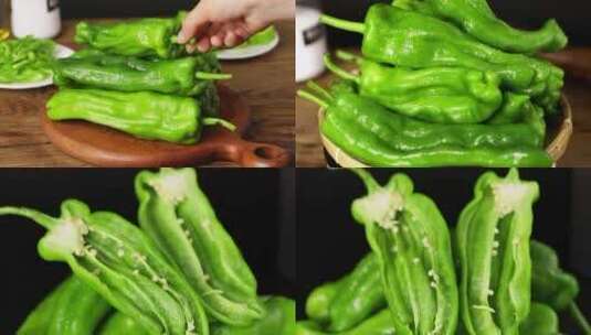 青椒视频  新鲜青椒 绿青椒高清在线视频素材下载