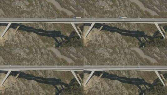 山谷上的公路桥高清在线视频素材下载