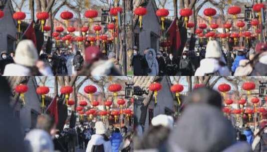 北京春节热闹的街景高清在线视频素材下载