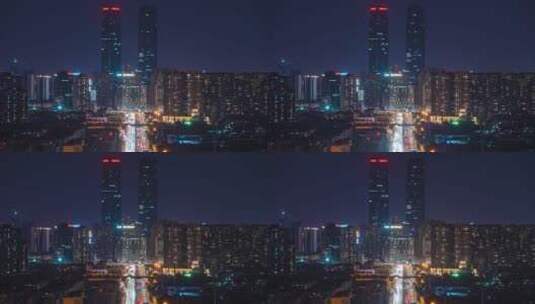 4K延时-云南昆明双塔城市夜景高清在线视频素材下载