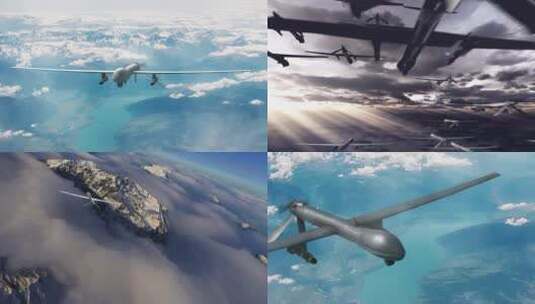 军用无人机高清在线视频素材下载