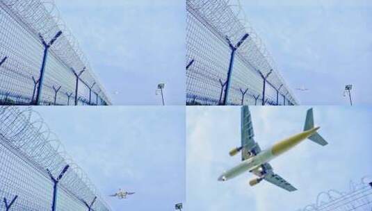 北京首都机场飞机降落飞机特写高清在线视频素材下载