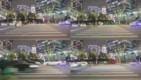 上海外滩街景夜景高清在线视频素材下载